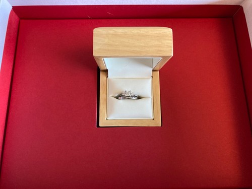 Platinum and Diamond (GIA certified - total ct 0.94) Engagement and Wedding ring - Picture 10 of 12