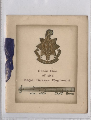 (KLj8334) From One Of The Royal Sussex Regiment, WWI Christmas Card