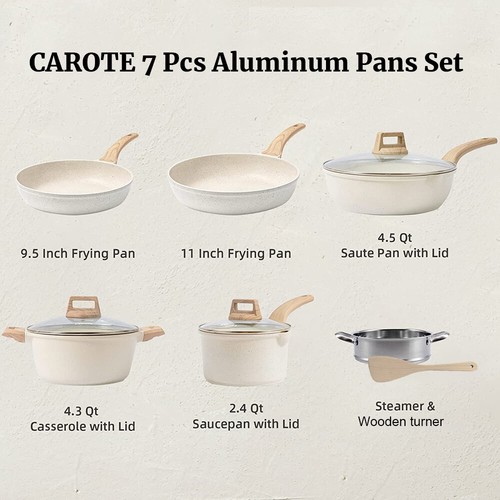7X Pans Cookware Set Pots and Pans Set Nonstick PFAS/PFOA Free Dishwasher safe - Picture 2 of 8