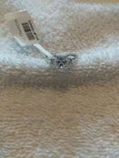 J Francis Swarovski Crystal Ring. Sterling Silver. Size 6.