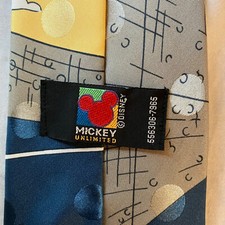 Mickey Unlimited Mens Neck Tie Mickey Mouse Goofy Soccer Disney Italy Made FS 