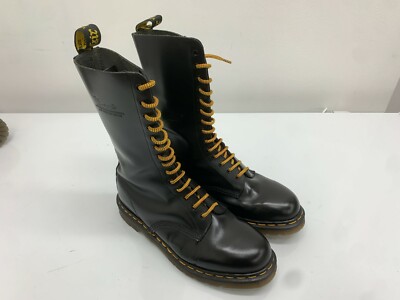Dr Martens Botas 14 Ojales de cuero negro, tamaño 10UK, hecho en  Inglaterra. | eBay