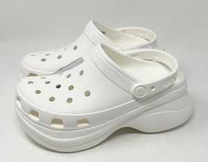 white platform bae crocs