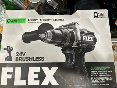 Flex FX1271T-2B 24V  1/2'' 2 Speed Cordless Hammer Drill Driver w/ Turbo Mode Kit