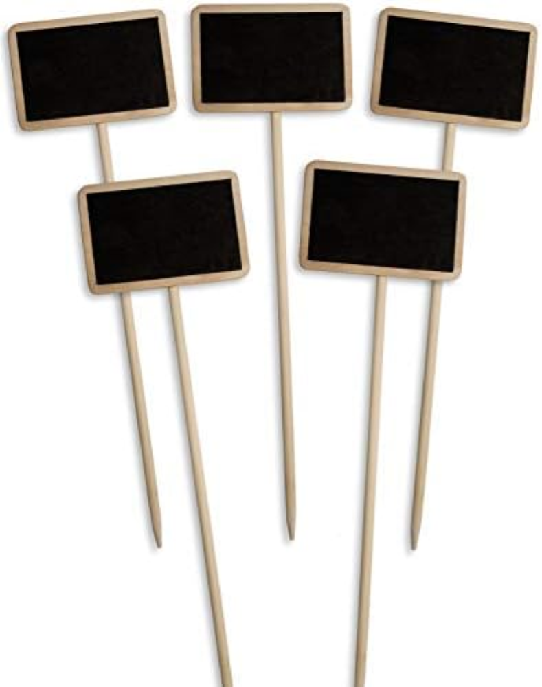 6x cartelli per piante, classici, in legno, ideali per serre da balcone, aiuole,