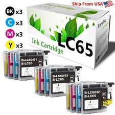12PK LC-65 LC65 Ink Cartridge Fit For DCP-6690CW DCP-375CW MFC-J265W Printer