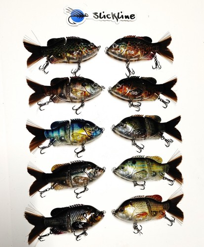 SLICKLINE 120 Jointed Sinking Sunfish Glide Bait Fishing Lure Bass Pike 11 Color - Picture 25 of 60