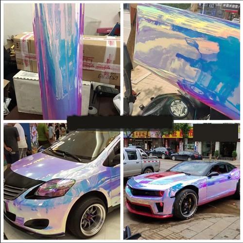 Holographic Blue/Purple/Green Rainbow Chrome Car Motorcycle Wrapping Body Film - Picture 12 of 21