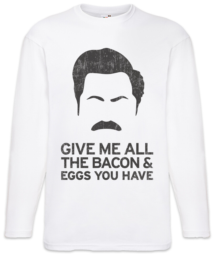 ALTRA T shirt manica lunga uomo Give Me All The Bacon nerd parchi e divertimento ricreativo