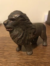 1920's A C WILLIAMS CAST IRON LION BANK RIGHT SIDE  TAIL ORIGINAL PATINA & SCREW