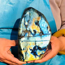 4.09LB Natural Labrador Moonstone Quartz Crystal Free Form Mineral Specimen