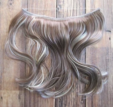 Hair Piece Extensions Elastic Band Secret Miracle Ring Brown with Highlights