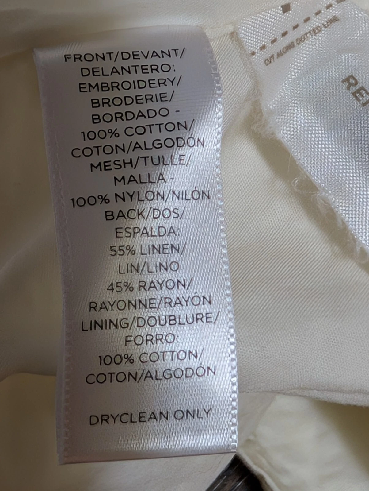 PALM ANGELS Abito Ann Taylor Loft avorio foglia di palma tropicale floreale all'uncinetto taglia S N94