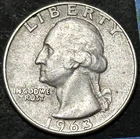 1963-D WASHINGTON SILVER QUARTER - EAGLE BACK - DETAILED OLD COIN