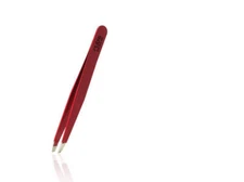 Rubis Switzerland Swiss Classic Tweezers Red Slanted Tip 3-3/4" #18831