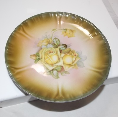Royal Bonn Franz Ameise Mehlem Gelb Rosen Platte c1855-1899 Deutschland Hadert