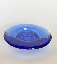 Fire and Light Recycled Glass Candle Stand Wine Bottle Holder Cobalt