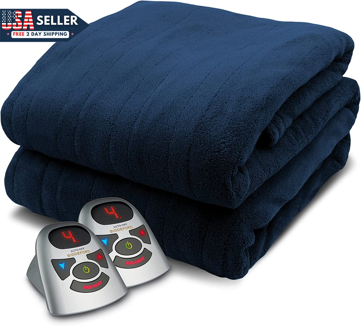 Biddeford Blankets Micro Plush Electric Heated Blanket with Digital  Controller, | eBay