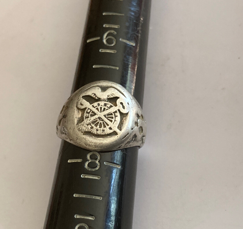 Vintage WWII US Military Quartermaster Sterling Silver Ring Vintage WWII US Military Quartermaster Sterling Silver Ring