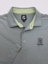 Footjoy Shirt Mens XL Short Sleeve Polo Gray Golf Performance TPC Tampa Bay