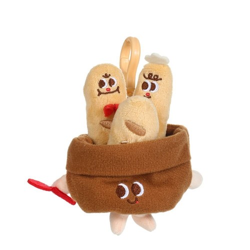 Croissant Plush Key Chains - Noodles French Fries Keyrings Unisex Hanging Decors - Picture 18 of 20