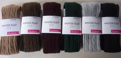 HUDSON Damen Strickstrumpfhose Zopfmuster 44% Wolle XS S M L XL Strumpfhosen - Bild 1 von 4