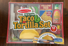 NEW Melissa  Doug 43-Piece Fill  Fold Taco  Tortilla SALSA PRETEND PLAY Set
