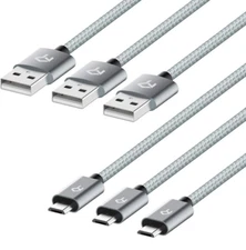 Ranckie Micro USB Cable High Speed Data and Charging 3 Pack - 3 Feet
