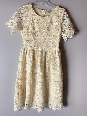 Polagram Sz Small Ivory Lace Dress | eBay