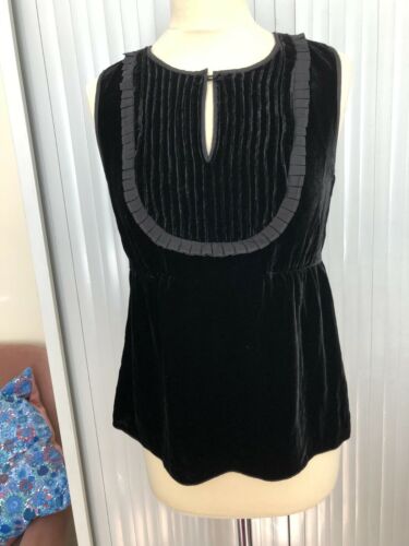 NWT £118 J.Crew rayon-silk velvet top. Pleated detail. US 4 - Picture 1 of 8