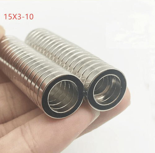 5pcs-50pcs Ring 15mm x 3mm Hole 10mm N50 Neodymium Rare Earth Disc Round Magnets - Picture 1 of 3