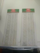 2X SILVER LACE BORDERS CHRISTMAS NEW BORDER IS 30X12 CM
