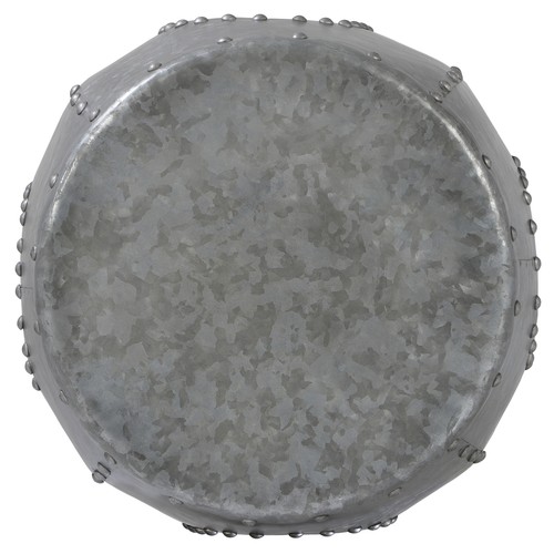 Mesa auxiliar metal plata aspecto moderno decorativa Vantaa Ø38cm para salón - Imagen 2 de 6