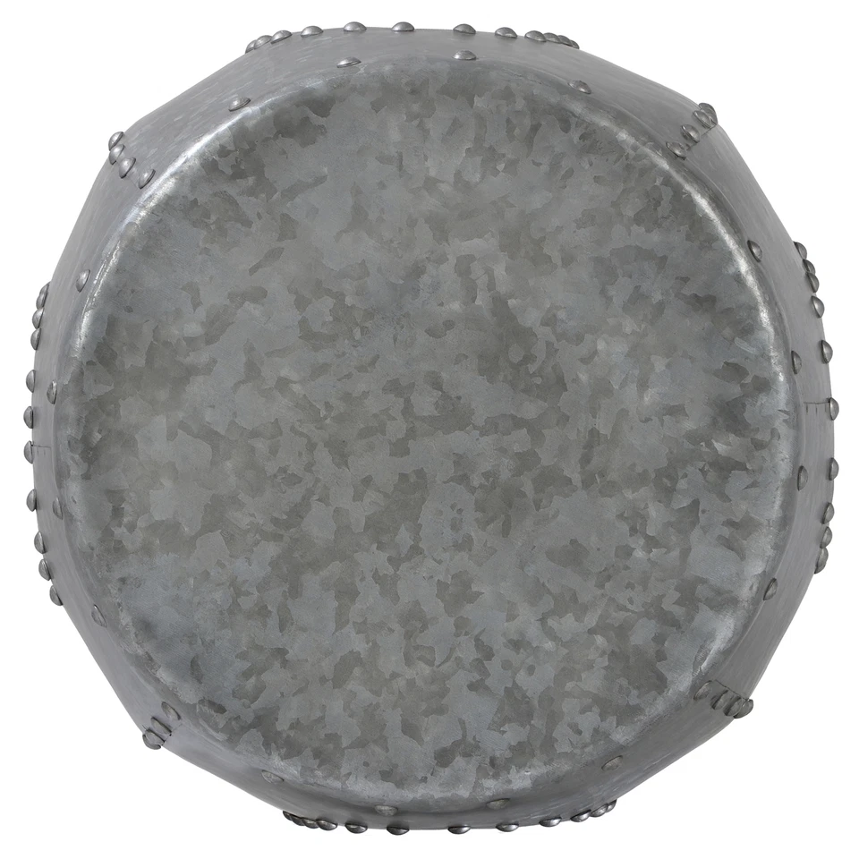 Mesa auxiliar metal plata aspecto moderno decorativa Vantaa Ø38cm para salón - Imagen 2 de 4