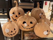 WOW 6Pc Pottery Barn TERRACOTTA JACK-O-LANTERN SET HALLOWEEN 3 SM, MED, 2 LG