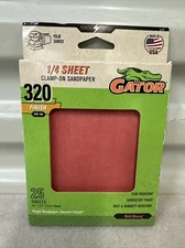 Gator 25-Piece 320 Finish Red Resin 1/4 Sheet Sandpaper Clamp-On Palm Sander