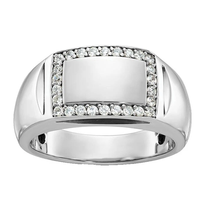 Stone 14k White Gold Diamond Jewelry for Men