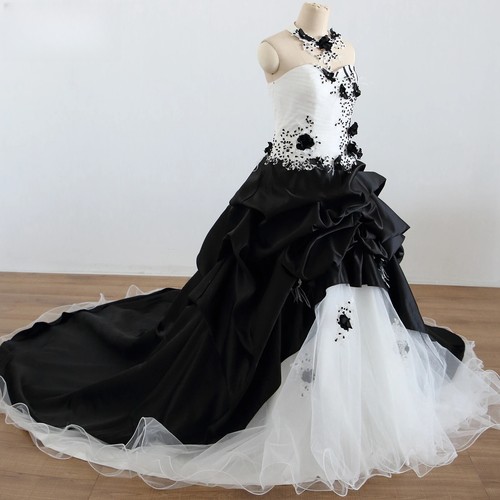 Tulle Ball Gown Wedding Dresses Chapel Train Sweetheart Floor-Length Appliques - Picture 3 of 12