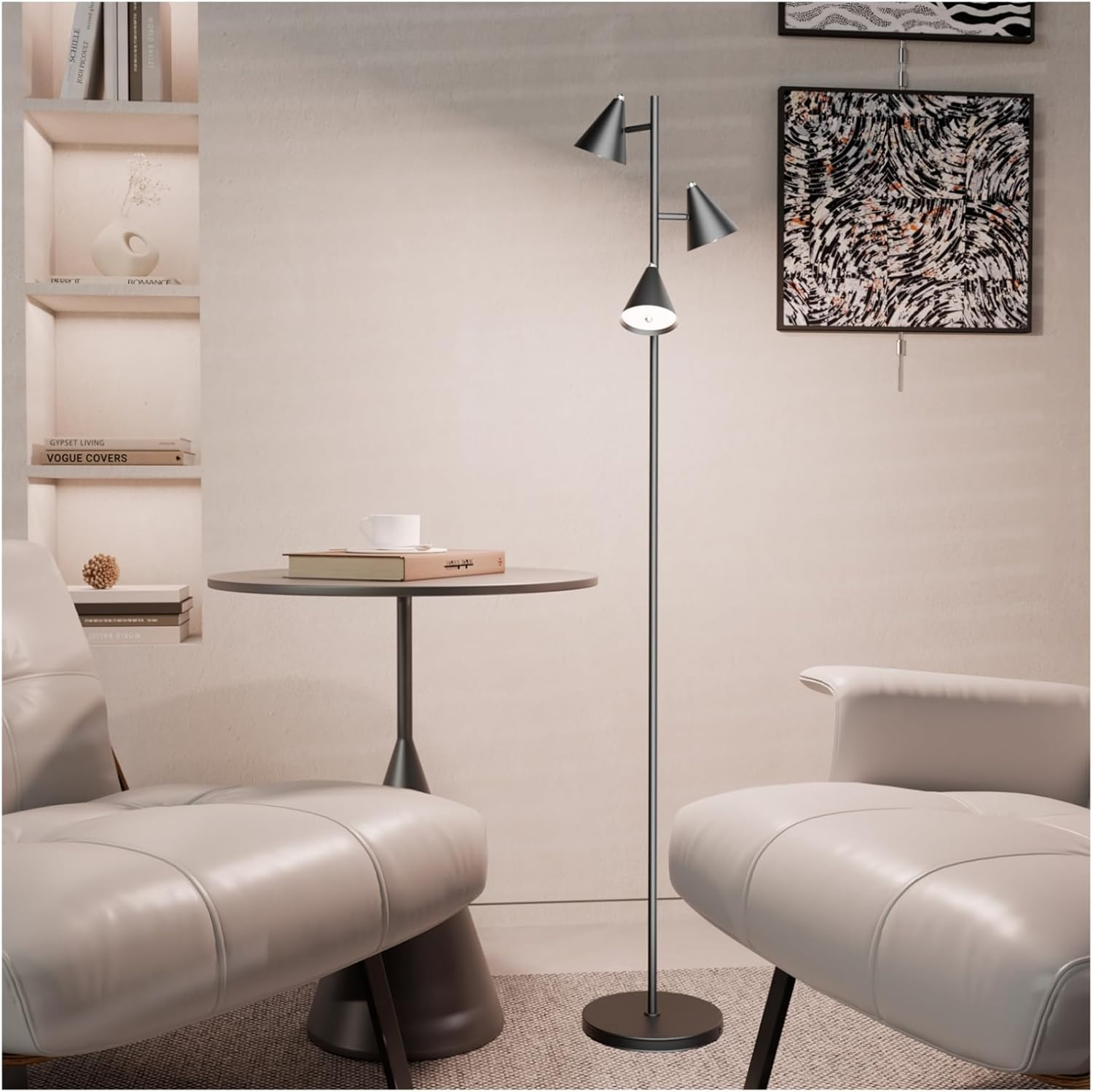 3-in-1 Rotatable Dimmable LED Floor Lamp with Magnetic Base & Adjustable Height-image