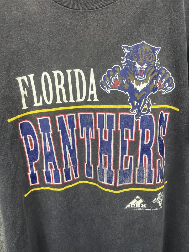 Camiseta vintage 1993 Apex One Florida Panthers NHL gris desvanecido talla XL Foto 4 de 4