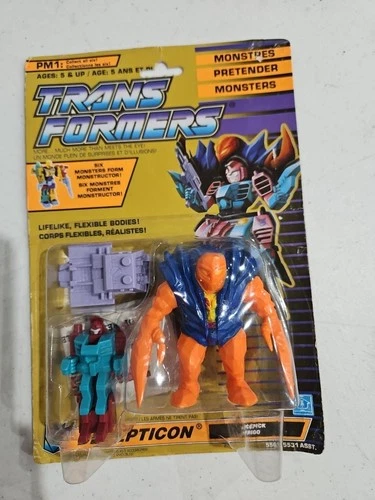 Vintage 1989 Transformers G1 Icepick Monstructor Pretender Monster Figure Robot
