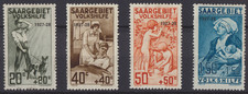 TIMBRES COLONIE FRANCAISE SARRE N 121/124 NEUFS * GOMME ALTEREE  REF 1129