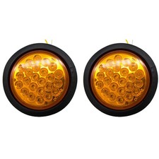 4 Round 24 Led Stop Turn Signal Brake Marker Running Light Ip67 Amber Red White