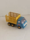 Vintage Mini Tonka Stake Truck Toy 1960s  Blue Yellow Metal USA Dump Bed