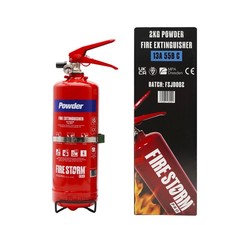 2kg Dry Powder Fire Extinguisher ABC Firestorm, Bracket, Car, Taxi, Caravan Boat