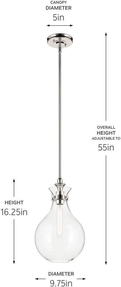 Kichler 52776CLR Laria 10 英寸宽迷你吊坠 - 青铜 — 第 4/4 张图片