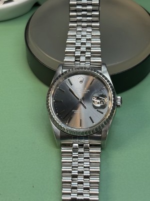 1997 U-Serial Rolex Datejust 16200 Rhodium Dial Tritium Watch