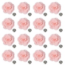 16Pcs Lapel Flowers for Men Suits 2" Handmade Fabric Flower Brooch, Light Pink