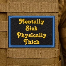 Funny Physically Thick Embroidered Morale Patch - 2 in X 3 in, Hook & Loop Back