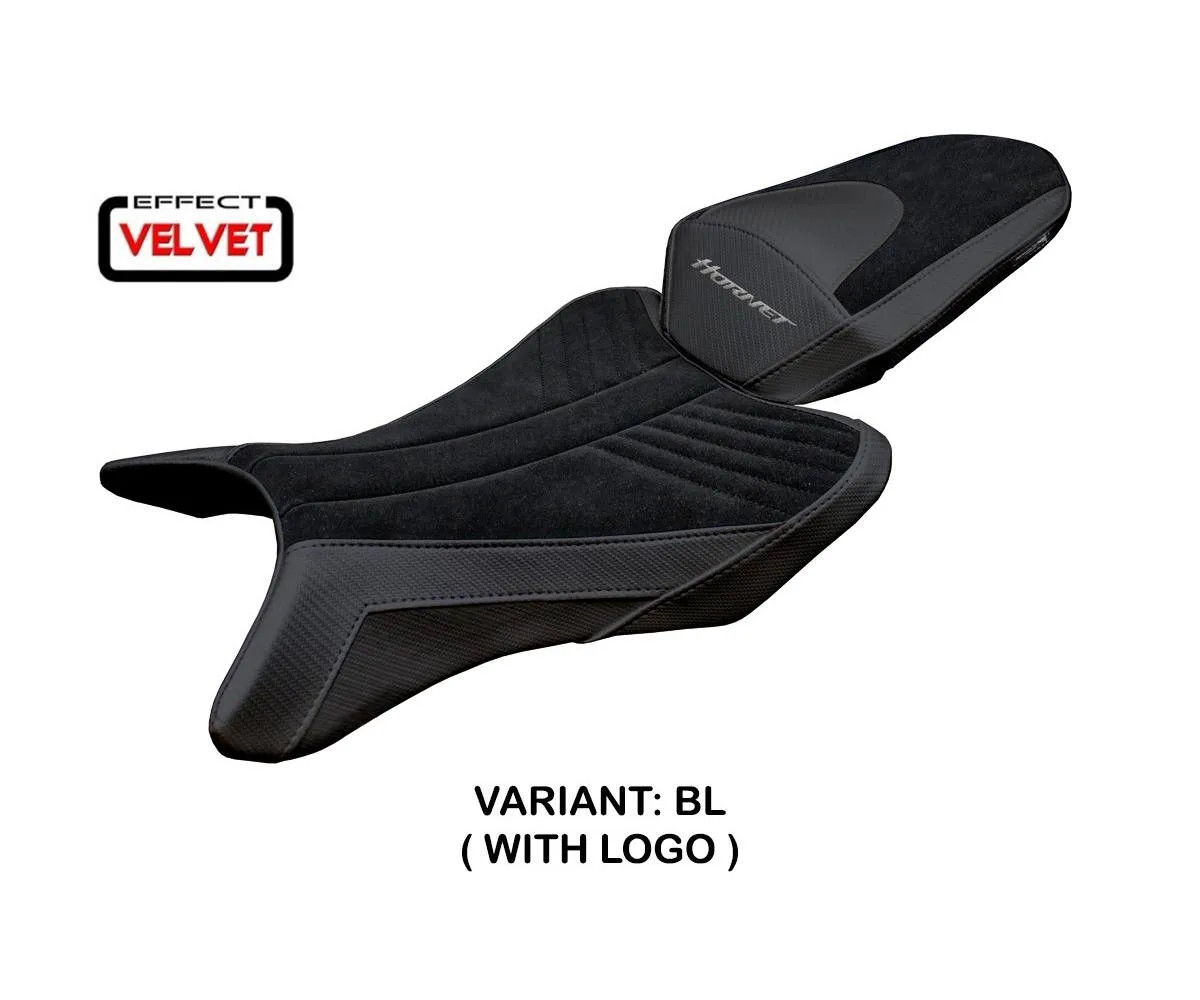 Seat cover Manuel Velvet Black + logo Tpz comp HONDA CB 1000 HORNET 2025 2026